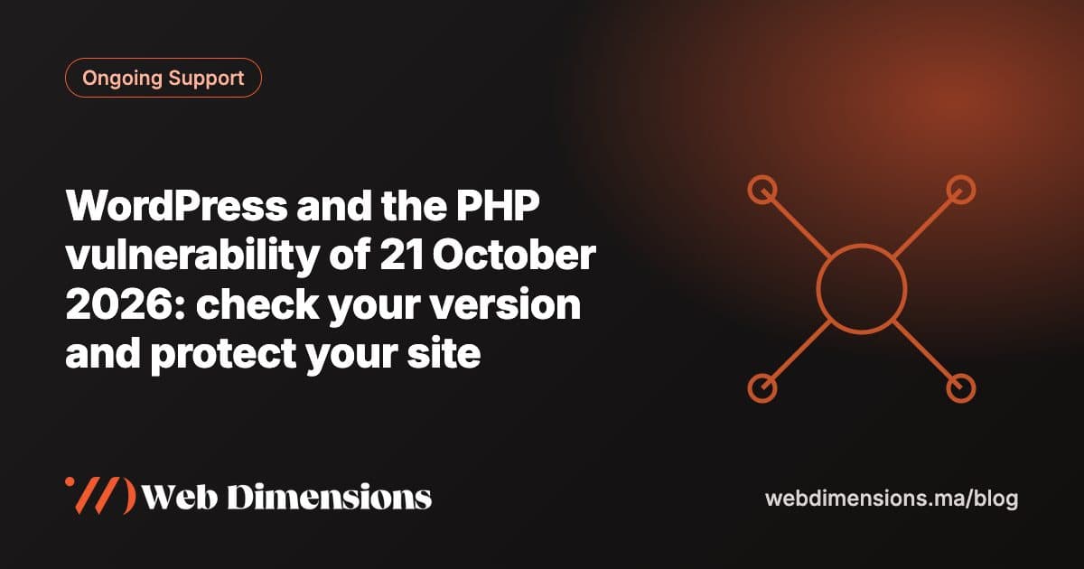 WordPress and the PHP vulnerability of 21 October 2026: check your version and protect your site