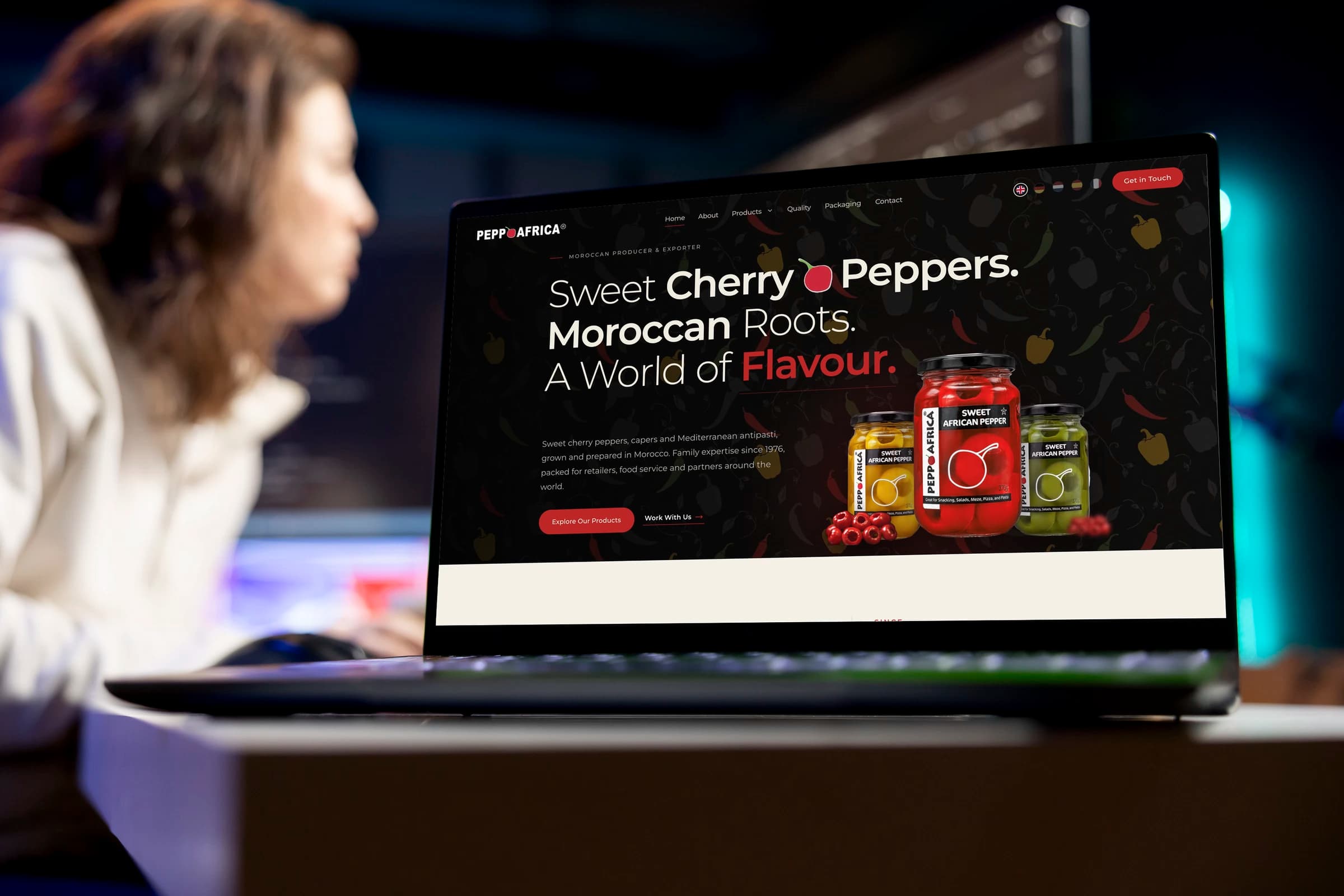 PEPPAFRICA: site affiché sur un ordinateur portable
