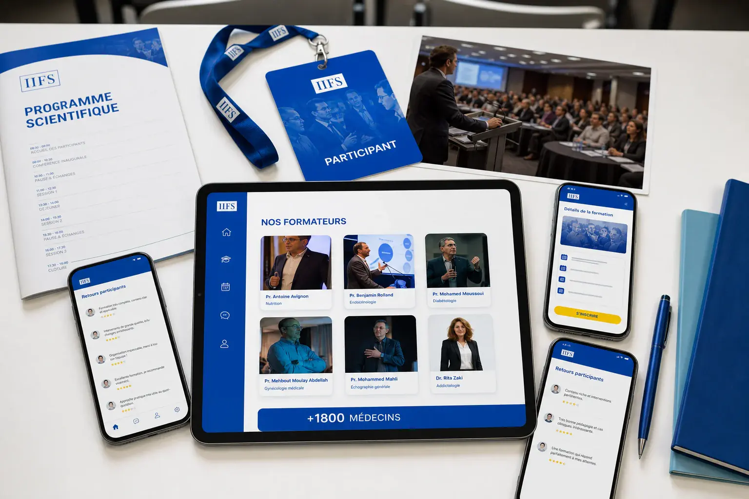 Écosystème IIFS avec formateurs, retours des participants et événement académique
